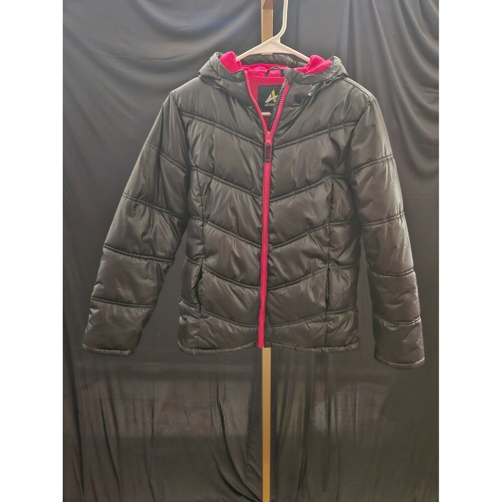 ATHLETECH GIRLS SZ XL (14/16) BLACK HOODED PUFFER JACKET